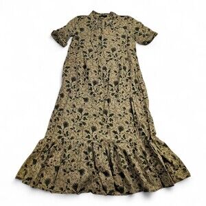 Monoprix Femme Floral Maxi Dress Sz 4/US 6 Boho Ruffle Hem